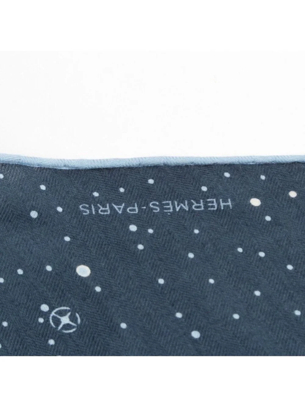 Hermes Losange Cashmere Silk Odyssey Spaceship Diamond Large Shawl Navy
